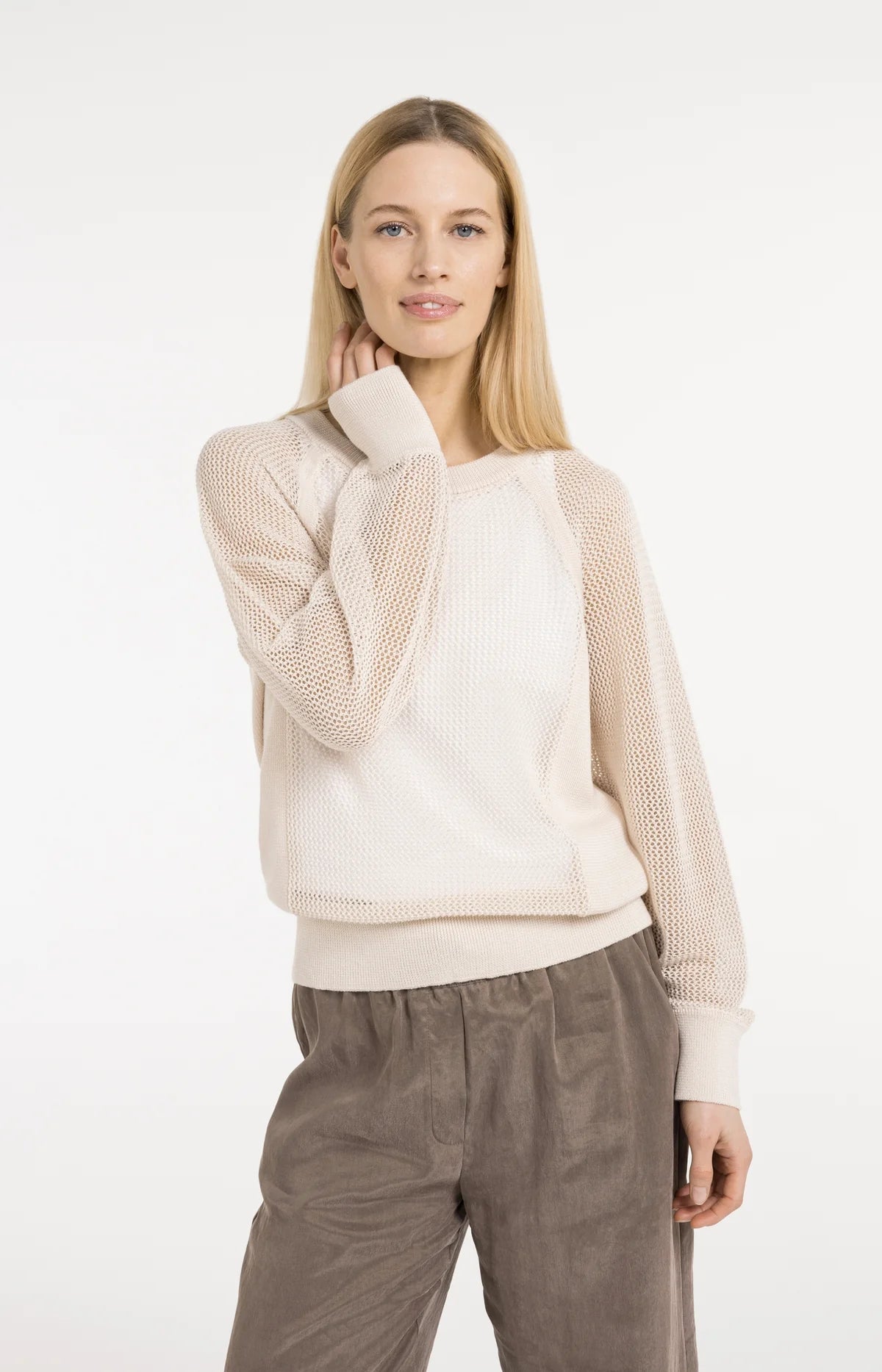 Pull tricoté au point de maille avec manches raglan