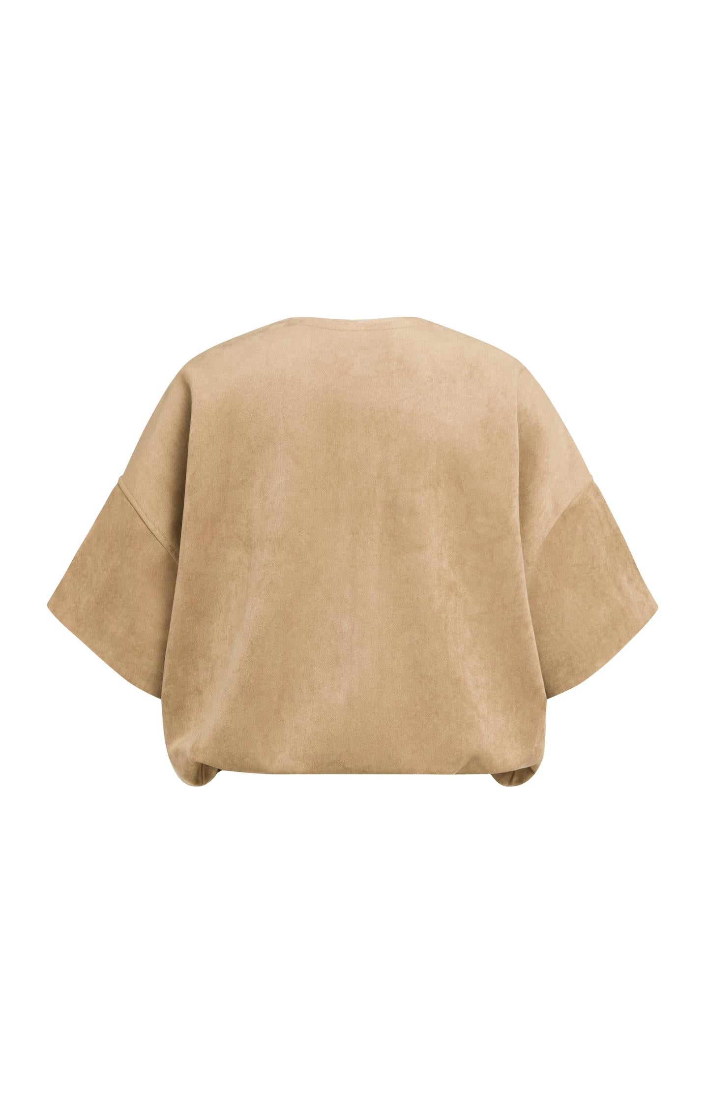 Veste oversize en suédine avec manches courtes