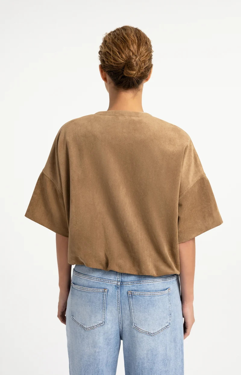 Veste oversize en suédine avec manches courtes