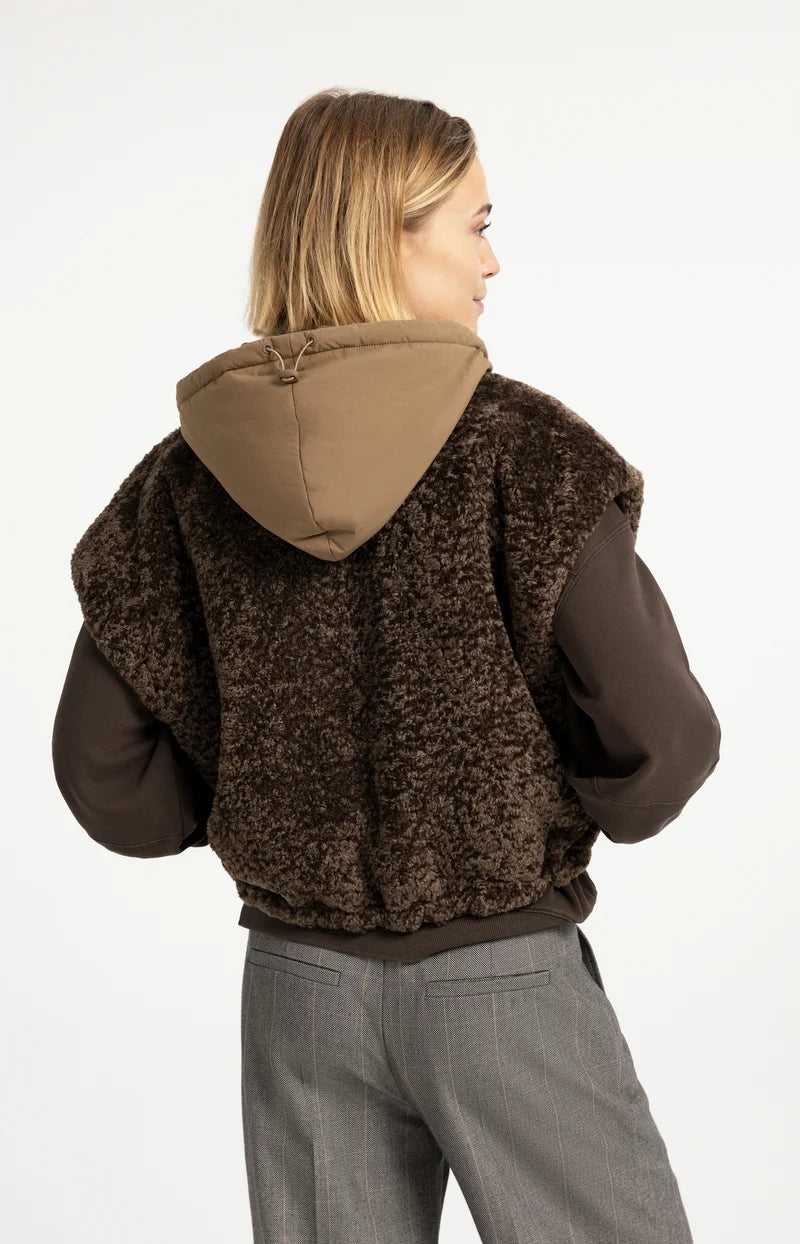 Bodywarmer réversible avec capuche