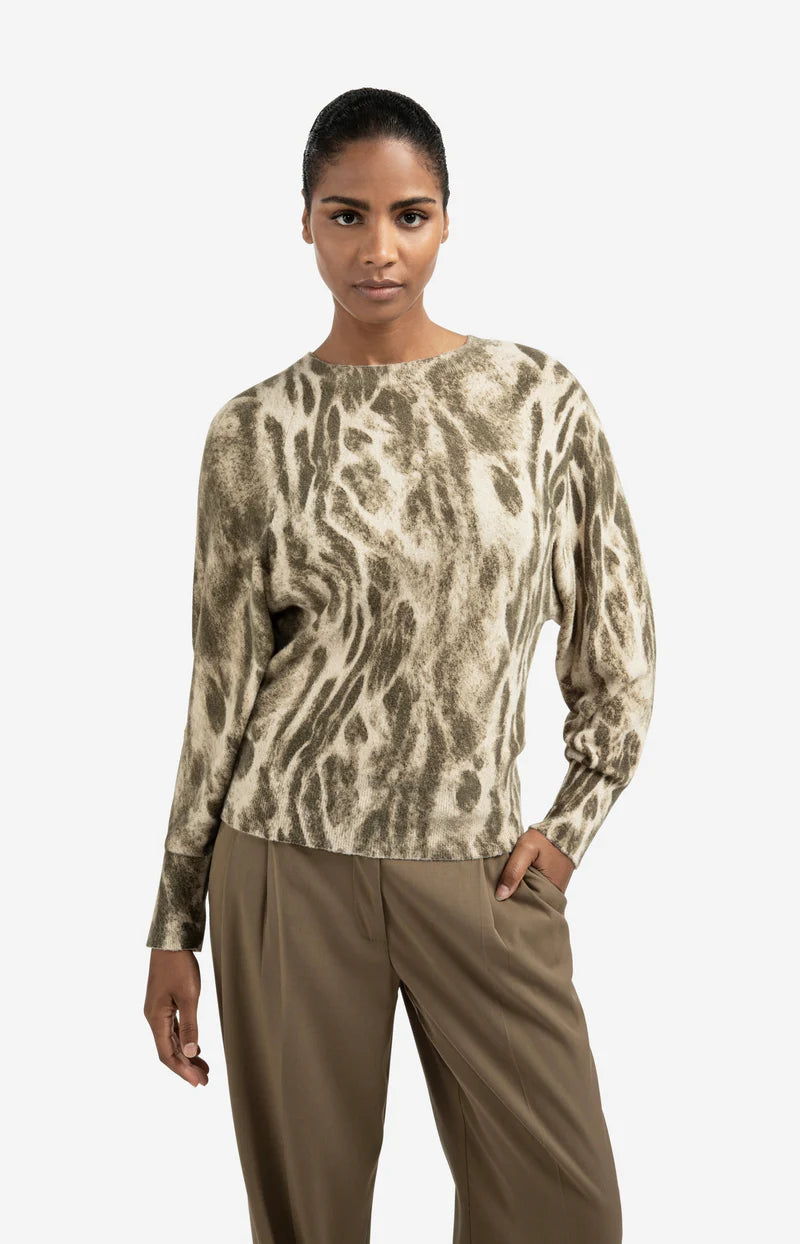 Pull doux à motif abstrait YAYA