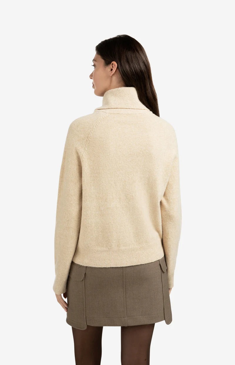 Cardigan doux zippé avec un large col camionneur YAYA