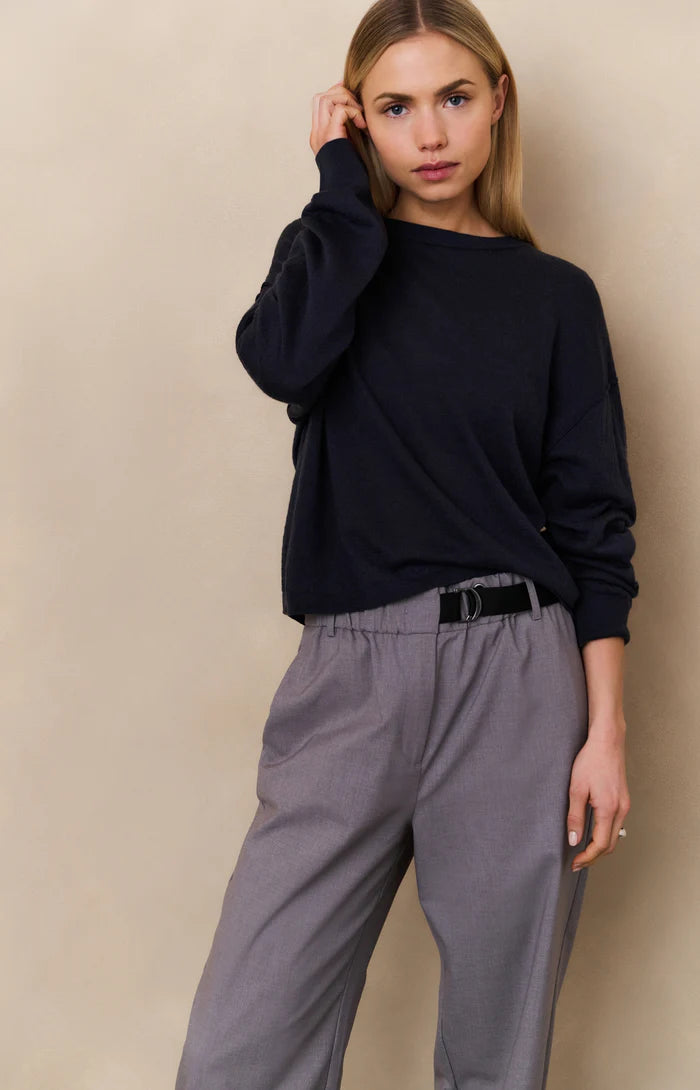 Pull en maille texturée, col rond YAYA