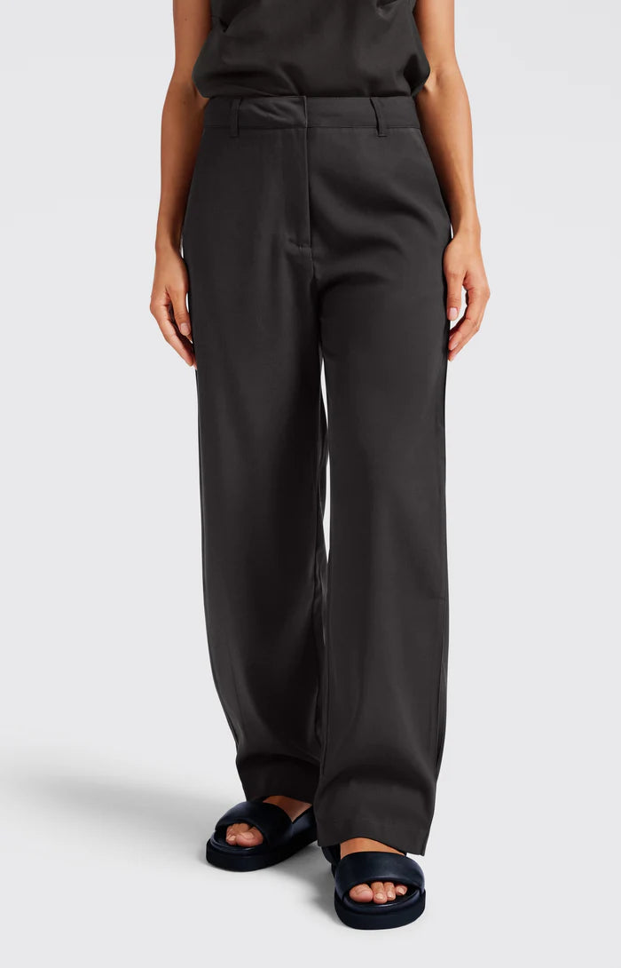 Pantalon tissé à rayures avec pli sur la couture latérale YAYA