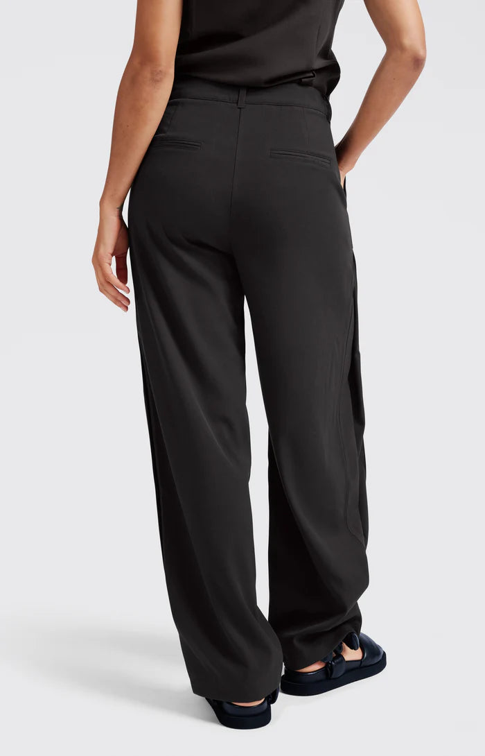 Pantalon tissé à rayures avec pli sur la couture latérale YAYA